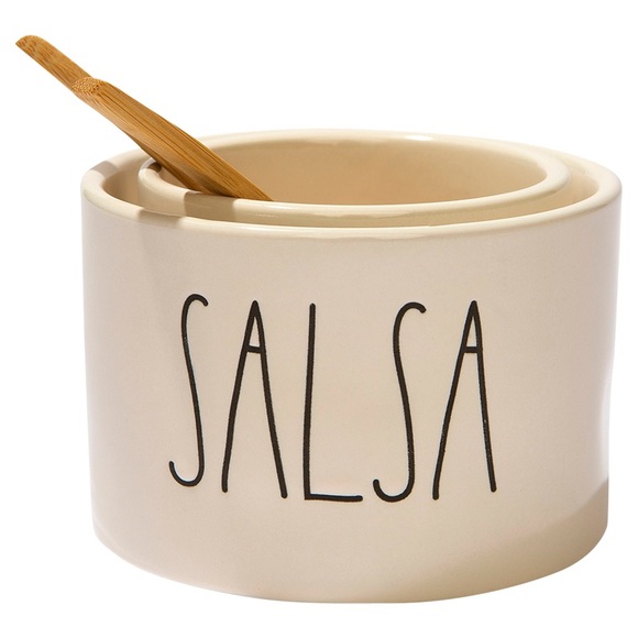 ✨HOST PICK!!✨🌸 RAE DUNN ARTISAN GUAC + SALSA SET WITH 2 BAMBOO SPOONS 🌸 - Picture 7 of 8